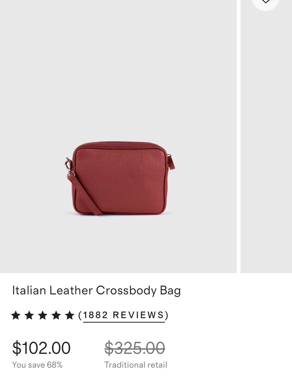 Quince Italian Leather Crossbody Bag — Brick Red